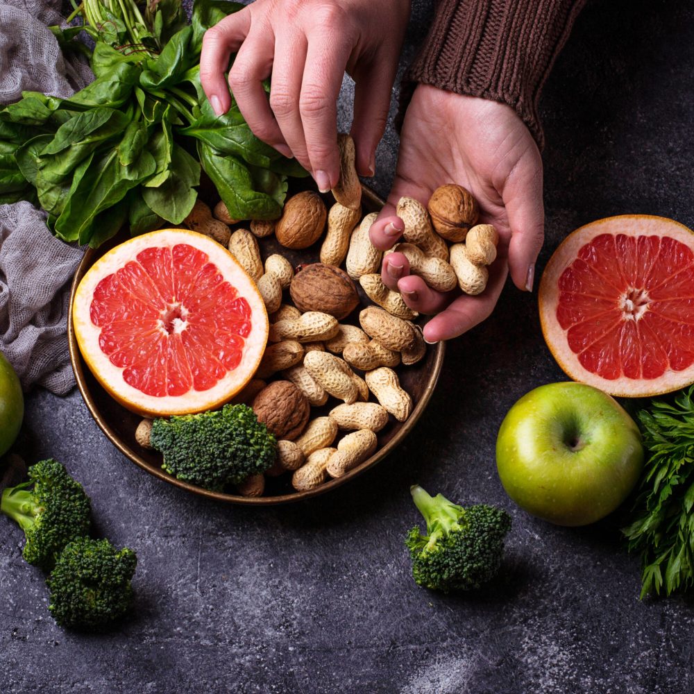 Healthy vegetarian food. Clean eating and raw diet concept. Selective focus